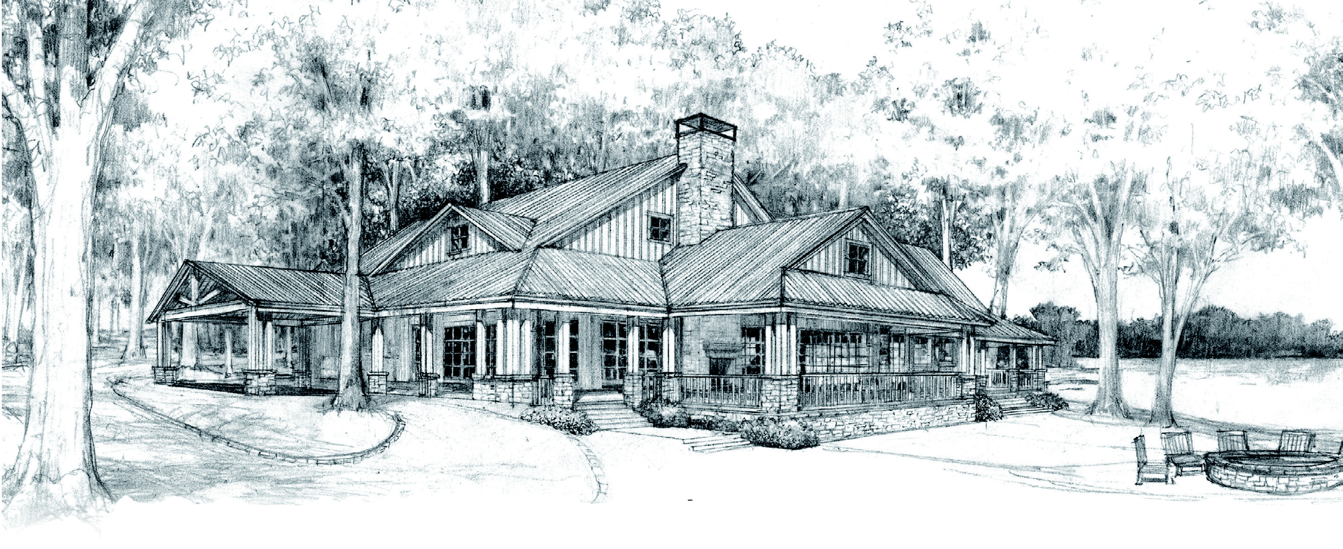 Rendering drawing illustration of dallas sporting classic event club house